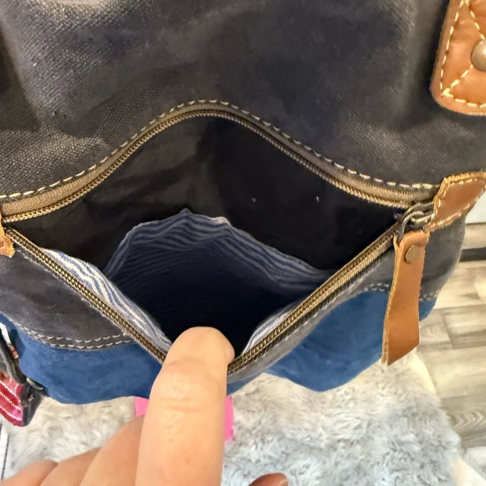Boho Patchwork Crossbody Tote in Multicolor